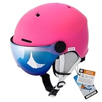 Ski Helmet for Men Women Boy Girl Kid Children Skiing Snowboard Certified Safety Professional Snow Sports Earmuff Winter Warm (M (55-58cm), Pink)