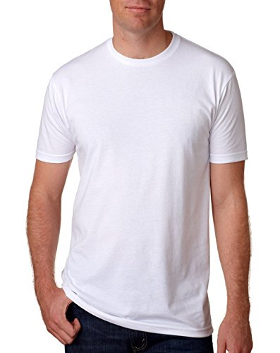 Next Level Apparel Men's CVC Crewneck Jersey T-Shirt, Wht, Medium
