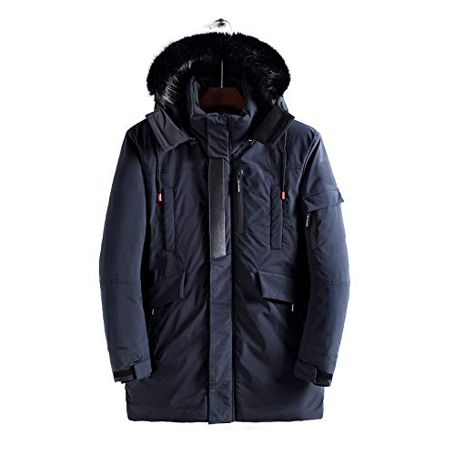 WEEN CHARM Men's Warm Parka Ski Jacket Water Resistant Puffer Jacket Long Winter Coat with Removable Faux Fur Hood - Thumbnail 6