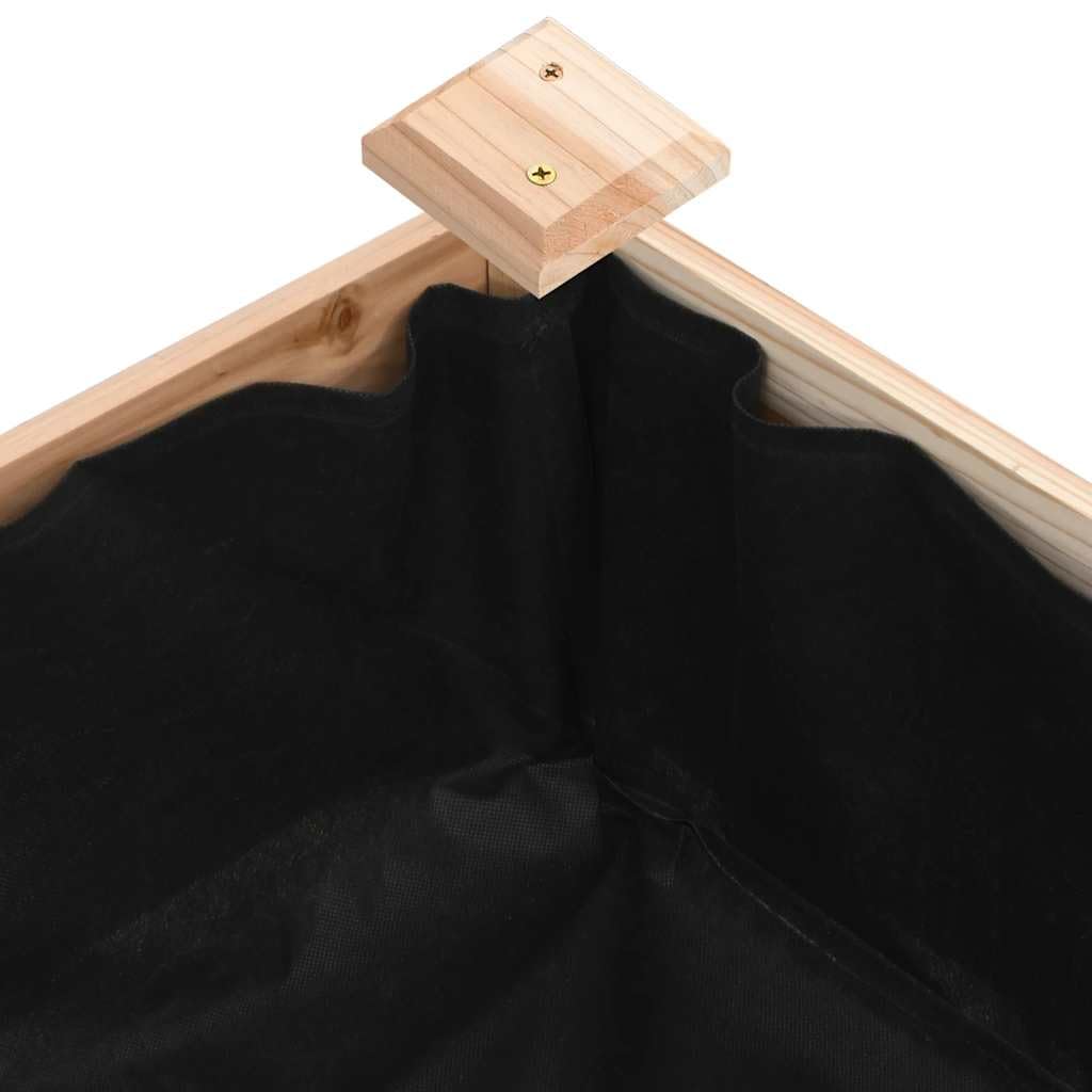 Fioriera Rialzata Giardino Legno Abete con Fodera 120x120x25cm | Cassa per orto esterno con fondo drenante, ottima per coltivare fragole, erbe aromatiche e fiori nel vostro cortile.