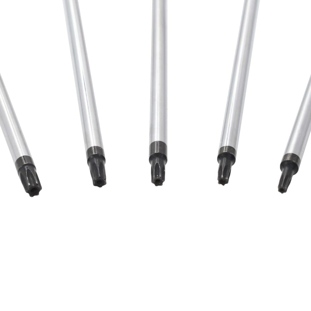 Juego de 5 destornilladores Torx de acero al cromo vanadio de 300 mm de longitud con mango aislado para taller, hogar, coche, bicicleta, reparación, montaje, herramientas manuales precisas