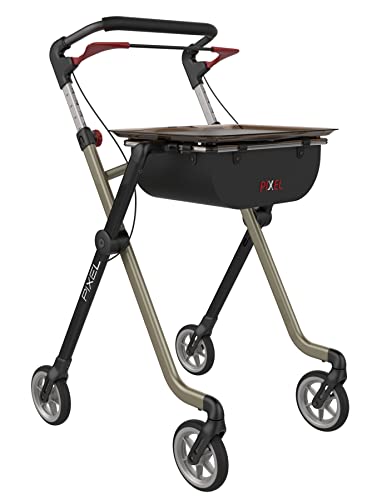 Indoor Rollator schmal mit Tablett PIXEL Leichtgewichtrollator in TOP-Qualität! Nur 54cm breit! Rollator faltbar und leicht für die Wohnung | mit hablicare® Sicherheitsreflektoren Cover