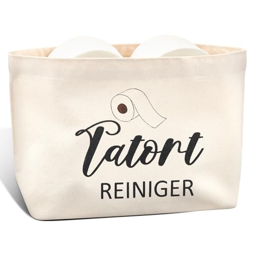 Xuniea Witzige Toilettenpapier Aufbewahrung Klopapier Aufbewahrung Toilettenpapier Aufbewahrungsbeutel Toilettenpapierhalter Korb Lustig Badezimmer Toilette Klo Deko(Tatort Reiniger)