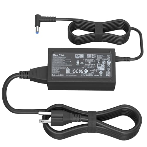 65W 45W AC Charger Compatible with HP Elitebook Series Probook 430 440 450 455 470 640 650 G3 G4 G5 G6 G7 G8 PPP009A PPP009C 19.5V 3.33A Laptop Power Adapter Cord