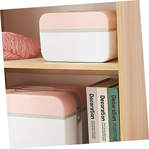 Boîte de rangement médicale plastique rose double couche moyenne - 2