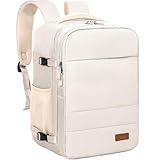 GMAK Travel Backpack for Men Women, 20L Carry on Backpack with USB Charging Port, 15.6 inch Laptop Backpack Lightweight Cabin Bag Casual Daypack Luggage Bags for Travel, College, Business, Beige