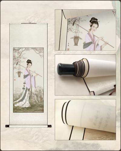 Orientalische Kunst Wand hängende Malerei, klassische asiatische Wanddekoration Malerei, Seidenrollenmalerei, daiyutu, symbolisiert alte chinesische Malerei