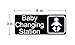 New Baby Changing Station Sign, 8 x 3 in with English and Symbol, Black for Men, Women, Unisex