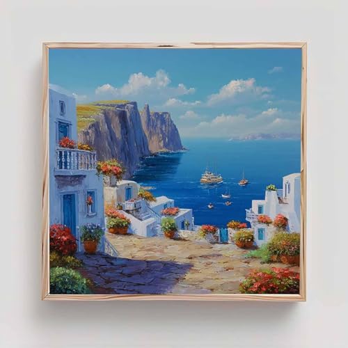 Mar Diamond Painting Adultos, Casa Cuadros de Diamantes, 5D Puzzle Diamantes Cuadros en Punto de Cruz Diamond Art Painting, Hobby Ccreativi Adulti, Regalo Donna, Decoración Pared Hogar 50x50cm bd6-q38