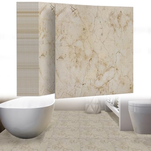 UISEBRT Zelfklevende vloertegels, 54 stuks, 5,02 m², pvc-vloerbedekking, vinylvloer, betonlook, kleeftegels, per meter, tegellook voor keuken, badkamer, hal, woonkamer, 30 x 30 cm, model E