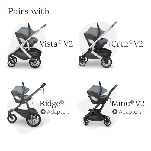 Image of UPPAbaby Mesa Max Infant Car Seat /Base with Load Leg and Robust Infant Insert Included /Innovative Safety Features + Simple Installation /Direct Stroller Attachment /Gregory (Blue Melange)