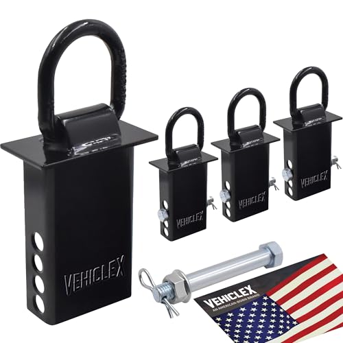 Vehiclex Stake Pocket D Ring Anchors – Heavy-Duty Galvanized Steel with Zinc-Coated Hardware, Reliable Tie-Downs for Flatbed Trucks, Trailers, and More (4-Pack)