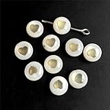 Cuentas de concha redondas con letras iniciales de AZ de 8 mm, cuentas de nácar natural sueltas para hacer joyas, accesorios de bricolaje, corazón de 7 a 8 mm, 2 piezas