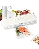 HBN Vacuum Sealer Compact Food Vacuum Sealer Machine Automatic Kitchen Food Sealer Countertop Double Heat Seal Built-in Cutter with 1 Roll & 20 Bags