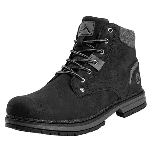 Image of CC-Los Men's Winter Snow Boots with Sherpa Fleece Lining Waterproof Slip-Resistant Insulated