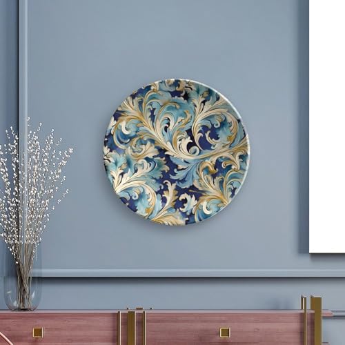 Plato decorativo de porcelana floral azul dorado 7 pulgadas miniatura 5