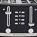 West Bend Toaster 4-Slice Extra-Wide and Deep Slots with 3 Functions and 7 Shade Settings Manual Toast Lift Lever Auto Shut-Off and Removable Crumb Tray, 1500-Watts, Black
