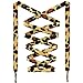 DANHUA Thin Flat Yellow Leopard Print Shoelaces 39.37 inch Shoe Laces Shoestring 2 Pair