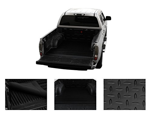 Hs Power Black Rubber Diamond Plate Truck Bed Trunk Floor Mat Carpet Compatible With 04-17 Titan 6.5 Ft #TOP1