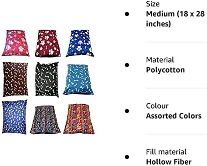 London Dream Dog Bed Pillow Medium (18 x 28 Inches) Filled Cushion With Removable Zip Cover, Easy to Clean & Machine Washable Pet Bed Covers (Assorted Colors)