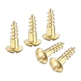 M METERXITY 20-Pack Wood Screws, M3.5 x 13mm Brass Slotted Round Head Self-Tapping Screw Indoor Fasteners for Woodworking/Furniture Repair/Industry/Gardening/DIY Crafts Decorative Screws