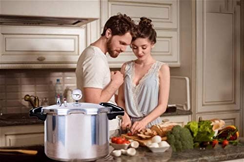 aluminium multi pressure cooker large explosion proof pressure cooker with pressure gauge home hotel cook pressure cooker gas dedicated fast cooking with steamer basket 15L british spot