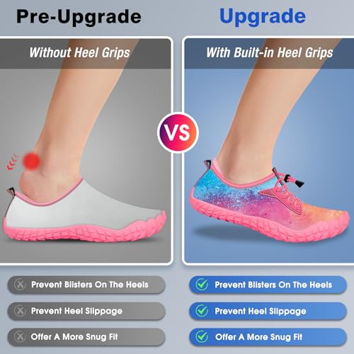 Built-in Heel Grips Water Shoes for Kids Girls Boys Hiking Shoes Wide Barefoot Swim Beach Pools Aqua Socks Slip-On Quick Dry Lightweight for Big Little Kids Toddler by CROVA - Image 2