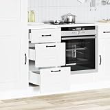 Tidyard Base Cucina Kalmar Bianco 40x46x81,5 cm Truciolato con 2 Cassetti, Piedini Regolabili, per Cucina 854240
