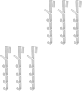 VILLFUL 6 Pcs Door Coat Hook Handbag Hanger Heavy Duty Clothes Hanger Rack Over The Door Hangers for Clothes Over-Door Hook Microwave Soup Cup Purse Hook No Trace Abs Hat Decoration White
