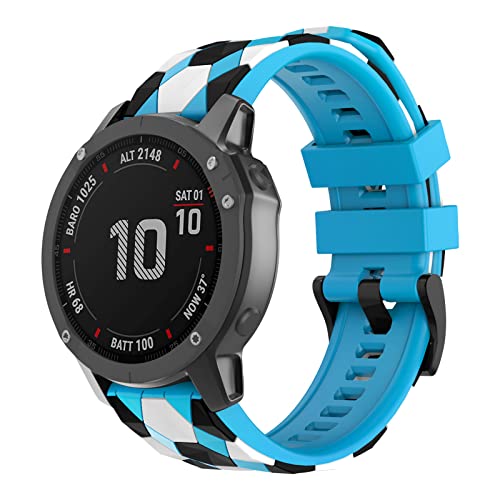 OVERSTEP Compatible with Fenix 5 Watch Band, 22mm QuickFit Quick Release Strap for Garmin Fenix 5 Plus/Fenix 6/Fenix 6 Pro/Fenix 7/Forerunner 935/Forerunner 945/Quatix 5 Smartwatch, Sky Blue