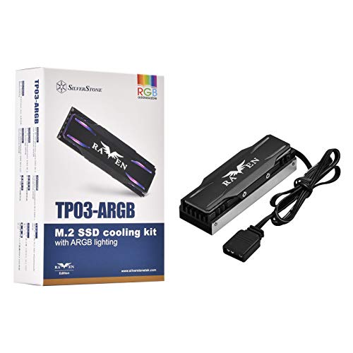 Image of Silverstone Technology TP03-ARGB M.2 SSD Cooling kit with ARGB Lighting, TAA Compliant