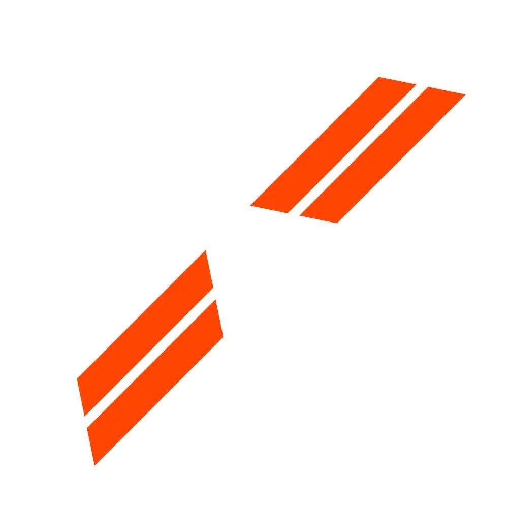Auto Accessory Auto Graphics Stripes Sport Vinyl Decor Decal Kit for Mustang GT500 GT350(Glossy Orange)
