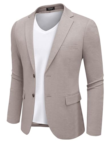 Image of COOFANDY Mens Casual Blazer Knit Sport Coat Lightweight Two Button Suit Jacket