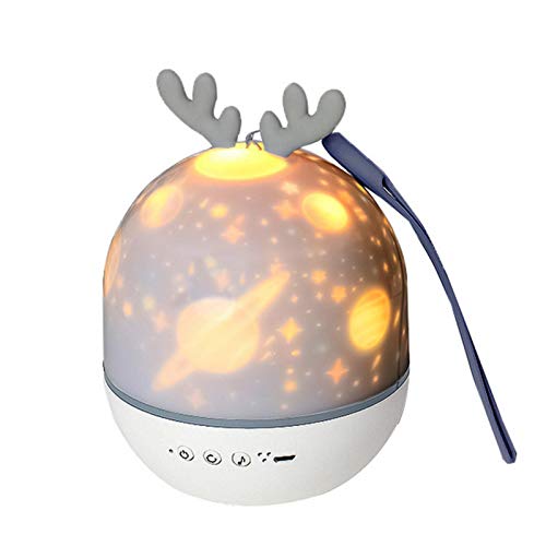JKYP Led Projector Luminous Projection Lamp 360 Degree Rotation Projection with 8 Songs Music Box 2 in 1 Children's Birthday Gift