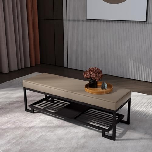 Banc à chaussures entrée anti-désordre avec pouf de rangement compact
