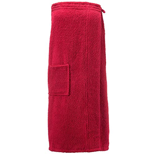 CelinaTex Funlike Kilt lang L/XL Bordeaux Baumwolle Saunakilt Frottee Sarong Saunatuch Saunasarong