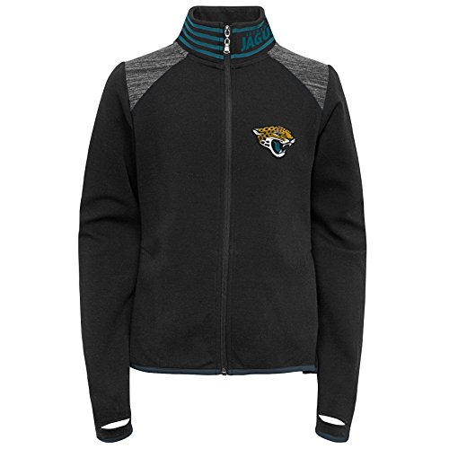 Outerstuff NFL Jacksonville Jaguars Youth Boys Aviator Full Zip Jacket Black, Youth Medium(10-12)