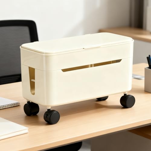 Organizadora de cables con ruedas para mesa y escritorio de oficina y hogar 3