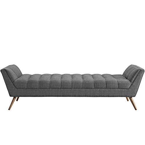 Modway Response Upholstered Fabric Bench In Gray #TOP5