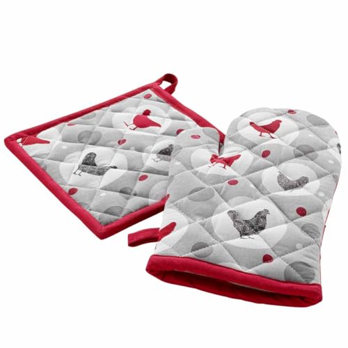 Paris Prix Gants & Manique Imprimé Suzette 28cm Rouge