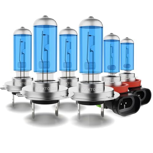 AOXTOZH Headlight Bulbs Fit for 2015-2019 Volkswagen Jetta,H7 High Beam H7 Low Beam H8 Fog Lights Bulbs,Halogen Headlights,300% Brightness,Plug and Play,6000K White,6 Pcs