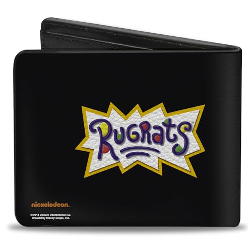 Rugrats Men's Standard Buckle-Down PU Bifold Wallet-Reptar Pose Logo, Multicolor, One Size2