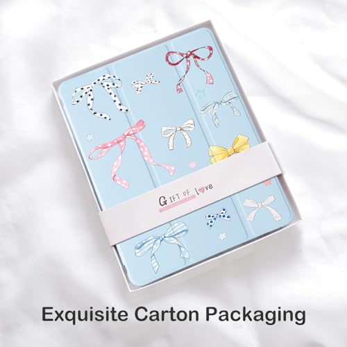 Coque iPad 10,2 pouces en cuir bleu avec support stylet intégré - 7