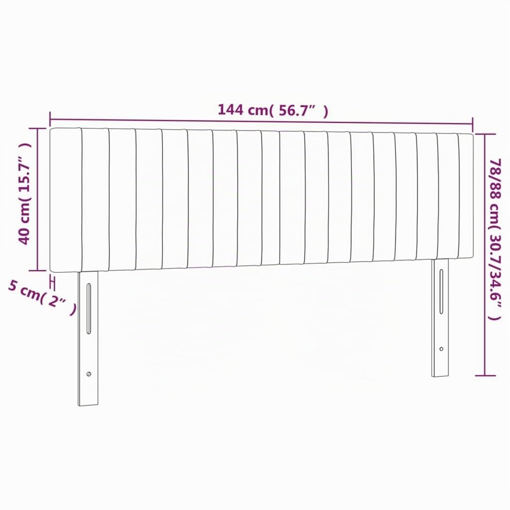vidaXL Kopfteil, Bettkopfteil mit Holzbeinen, Höhenverstellbar Polsterkopfteil für Bett, Betthaupt Bettzubehör Schlafzimmer, Creme 144x5x78/88cm Stoff