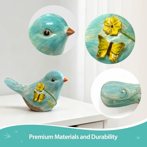 Figurita decorativa de pájaro de resina azul 4.3 pulgadas miniatura 4