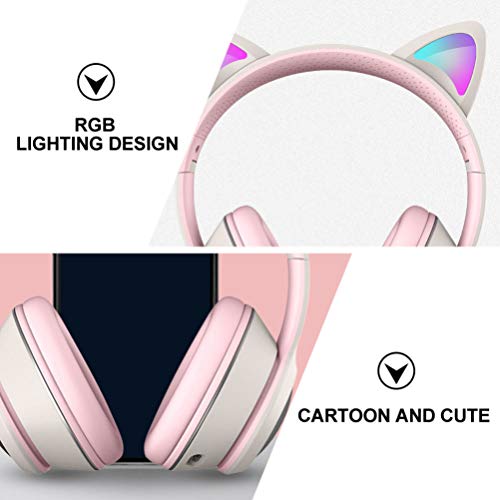 Lurrose Gato Ouvido Fone de Ouvido Fone de Ouvido Com Fio PC Laptop Fone De Ouvido Fone De Ouvido Da