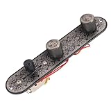 Headerbs 事前に有線のエレキギターコントロールプレート式積み込まれたハーネス3ウェイスイッチテレキャスター交換部品のボリュームトーンコントロール付き (GE205ブラックヒマワリ)