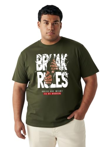 Image of Toodlegram Men Plus Size Printed Cotton T-Shirt for Men Regular Fit 3XL-10XL Half Sleeve