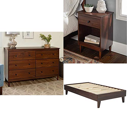 Walker Edison Wood Dresser Bedroom Storage Drawalker, 6, Walnut Brown | Bedroom Storage Drawalker Edisonr And Bedside Shelf, 18 Inch, Walnut Brown | Twin Platform Bed Frame Bedroom, Walnut Brown #TOP20