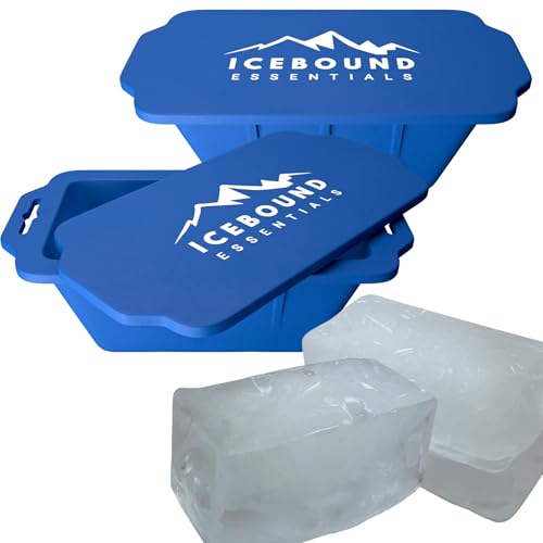 Image of XL Ice Block Molds for Cold Plunge - 2-pack makes 12LB Ice - Silicone Tray - Dishwasher Safe